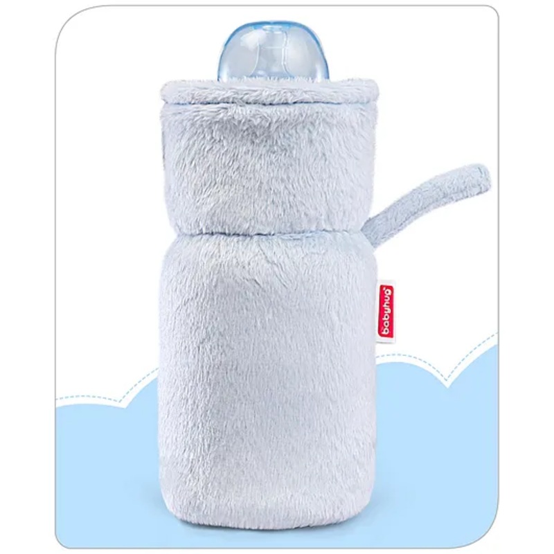 Babyhug Premium Feeding Bottle Cover with Sherpa Lining Blue – Fits upto 330 ml