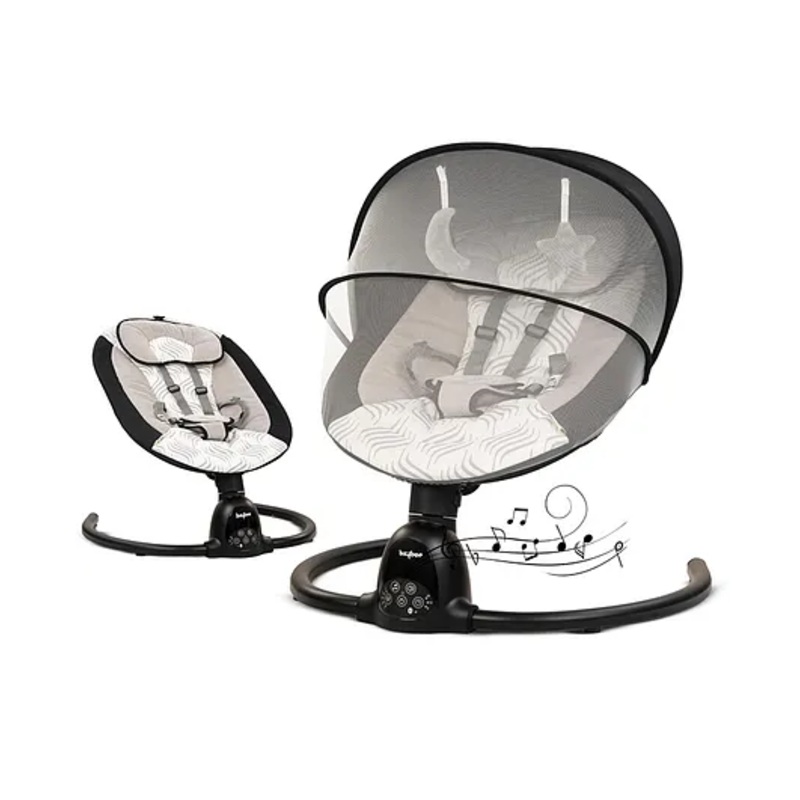 Baybee Automatic Electric Swing Cradle for New Born Baby with Adjustable Swing Speed, Remote – Black