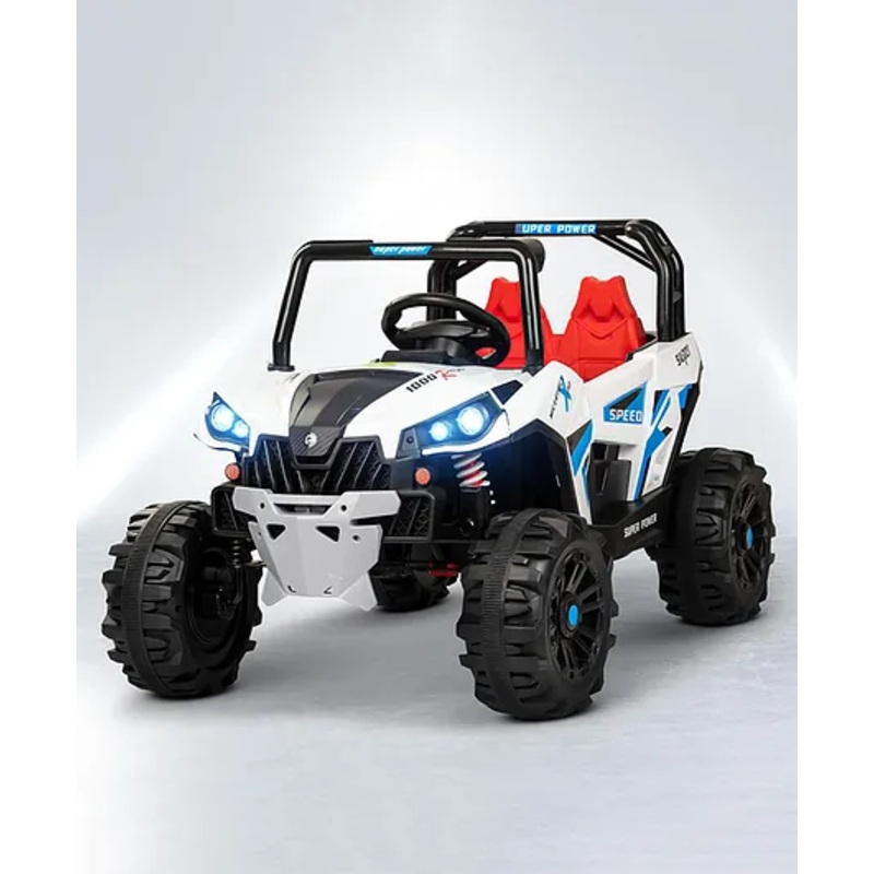 Baybee Gralto UTV Battery Operated Jeep for Kids, Ride on Toy Baby Car with Music & Light, Kids Jeep Battery Car Spring Suspension Electric Jeep Car for Kids (White)