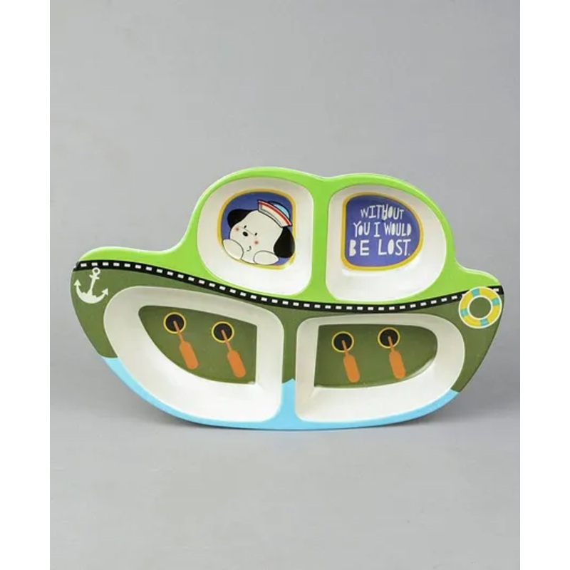 Boat Shaped Section Plate – Green