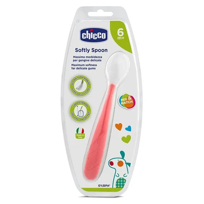 Chicco Soft Silicone Spoon – Red