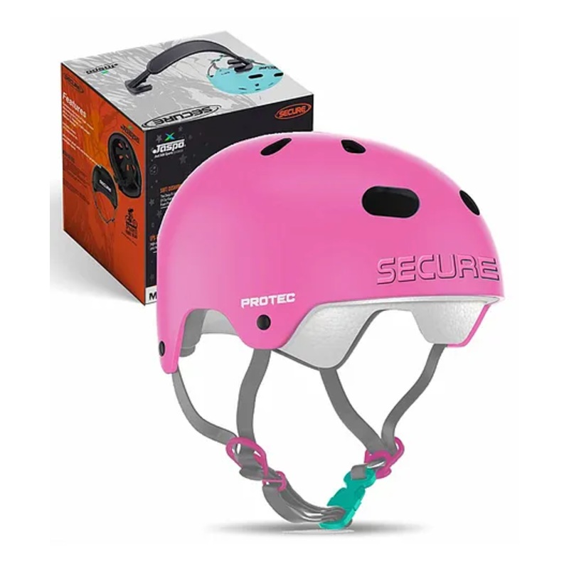 Jaspo Secure Ultra Sports Helmet for Cycling Skating Skateboarding – for All Age Groups (S Pink Matte)