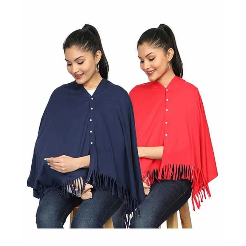 Nene Breast Feeding Multi Purpose Nursing Scarf Pack of 2 – Blue Red