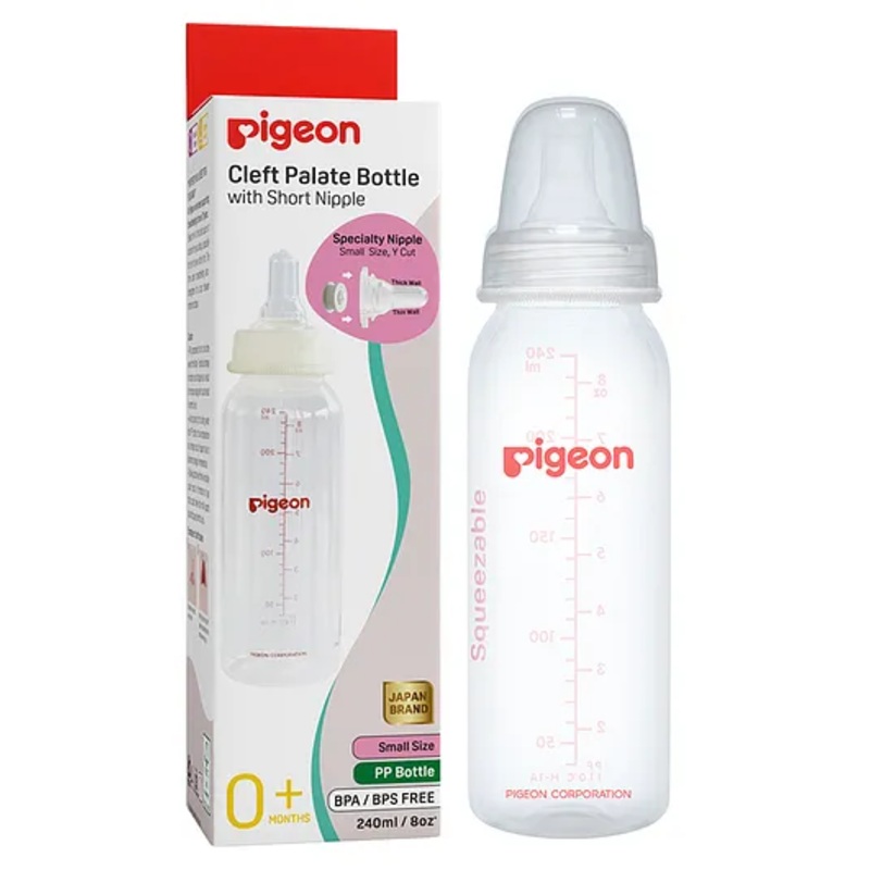 Pigeon Cleft Palate Feeding Bottle With Short Nipples In Small Size – 240 ml