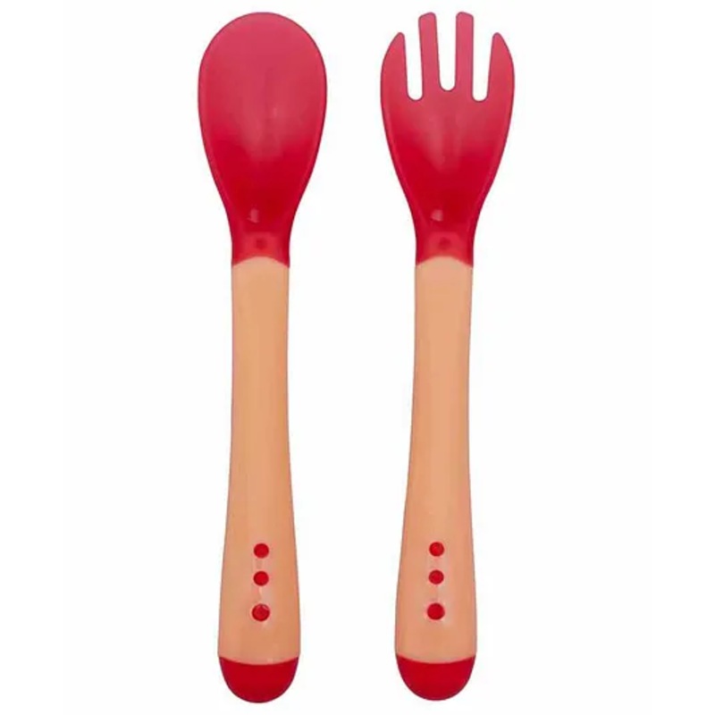 Small Wonder Heat Sensitive Spoon & Fork Set –  Red