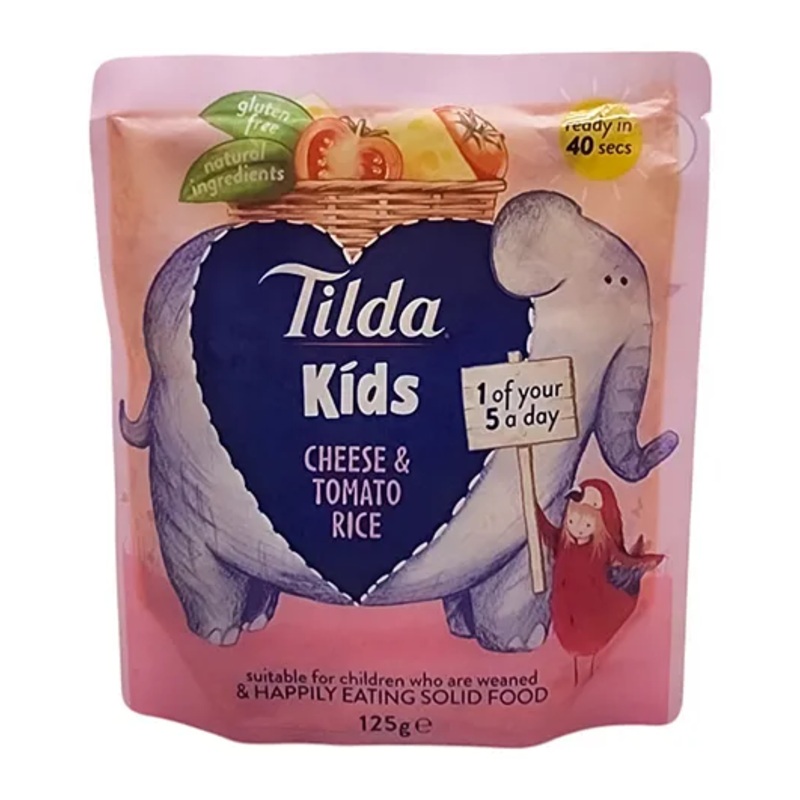 Tilda Kids Baby Food Pouch, Cheese & Tomato Rice – 125g