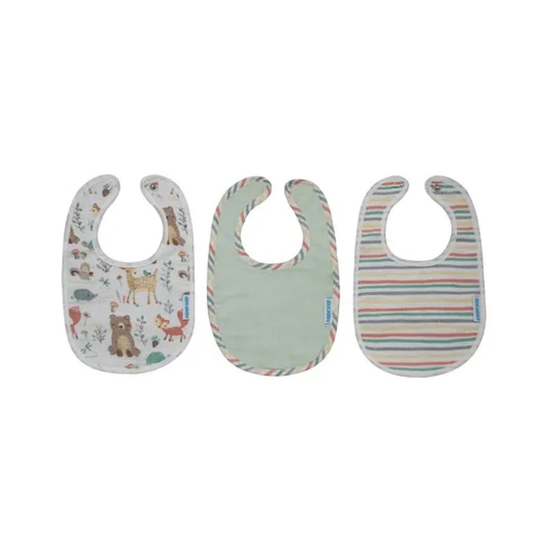 Abracadabra Cotton Muslin Bibs Pack of 3 Bambi & Friends – Multicolor