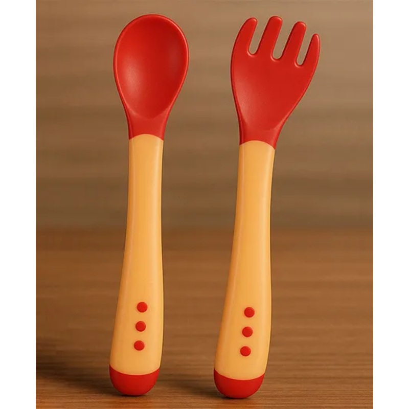 Badal Kidz Feed with Ease Heat Sensitive Baby Feeding Spoon, Bpa Free, 3 Months+ – Red