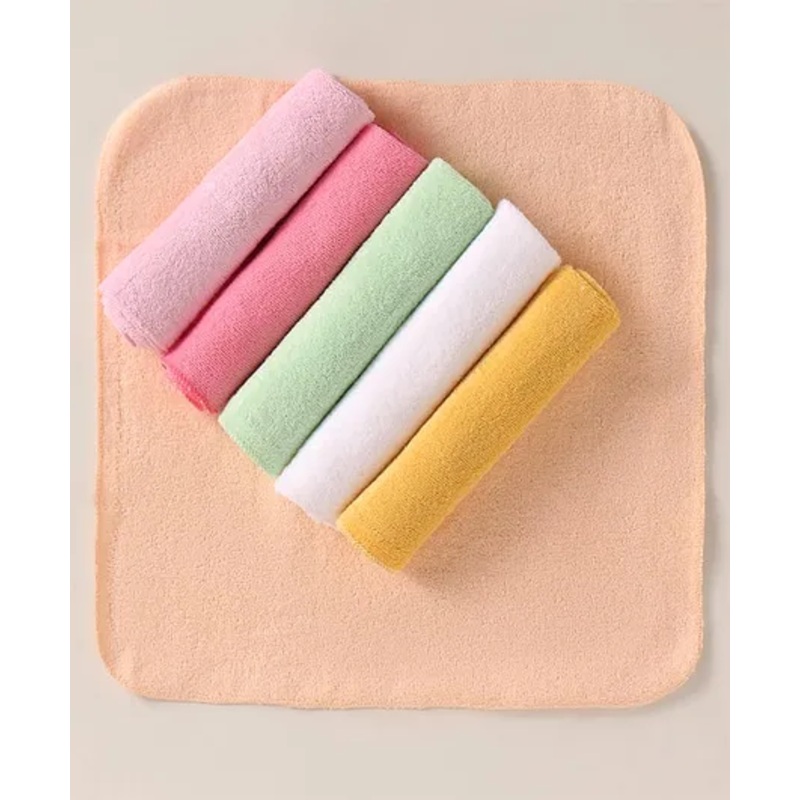 Ben Benny Terry Knit Wash cloth Solid Colour Pack of 6 L 26.5 x B 26.5 cm – Peach & Yellow