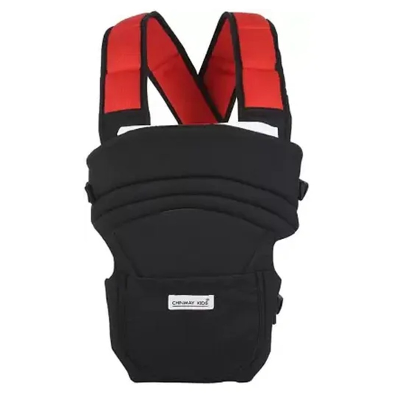 Chinmay Kids 3 in 1 Premium Baby Carrier Bag With Adjustable Strap & Head Support Line Black Red