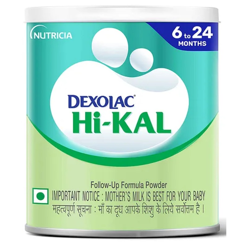 DEXOLAC Hi Kal Follow up Formula Milk Powder for Babies with DHA Energy Protein & Immuno Nutrients Tin Pack – 400 g