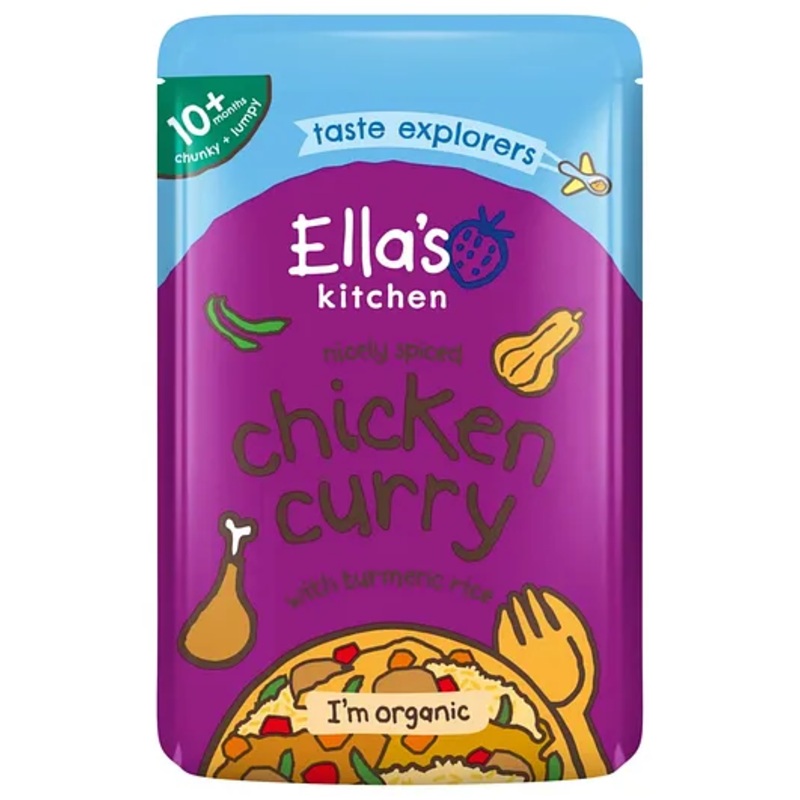 Ella’s Kitchen Organic Baby Food Pouch, Chicken Curry with turmeric rice (10m+) – 190g
