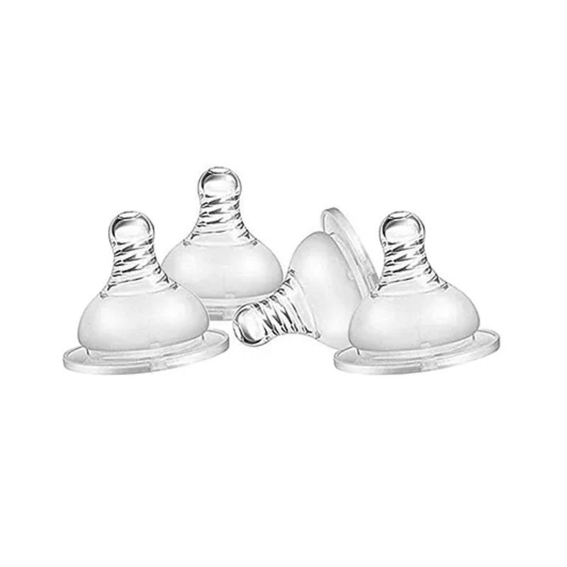 FANTASY INDIA Natural Wide Neck Nipple for All Kinds of Wide Mouth Feeding Bottles Steel Feeding Bottle Silicone Nipple for Baby Steel Feeding Bottle – Pack 0f 4