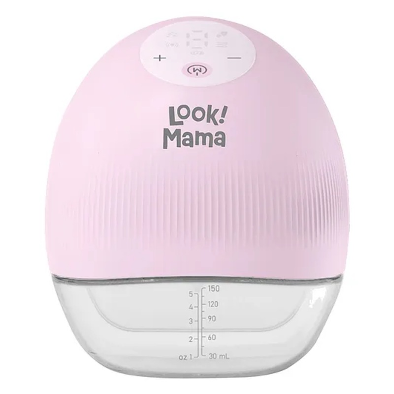Look Mama Wearable Electric Breast Pump | Hands-Free with 4 Modes | Multiple Flange Sizes | Type-C Charging | 150ml Milk Capacity | Massage & Pumping Combined for Comfort & Efficiency (Pink Color)