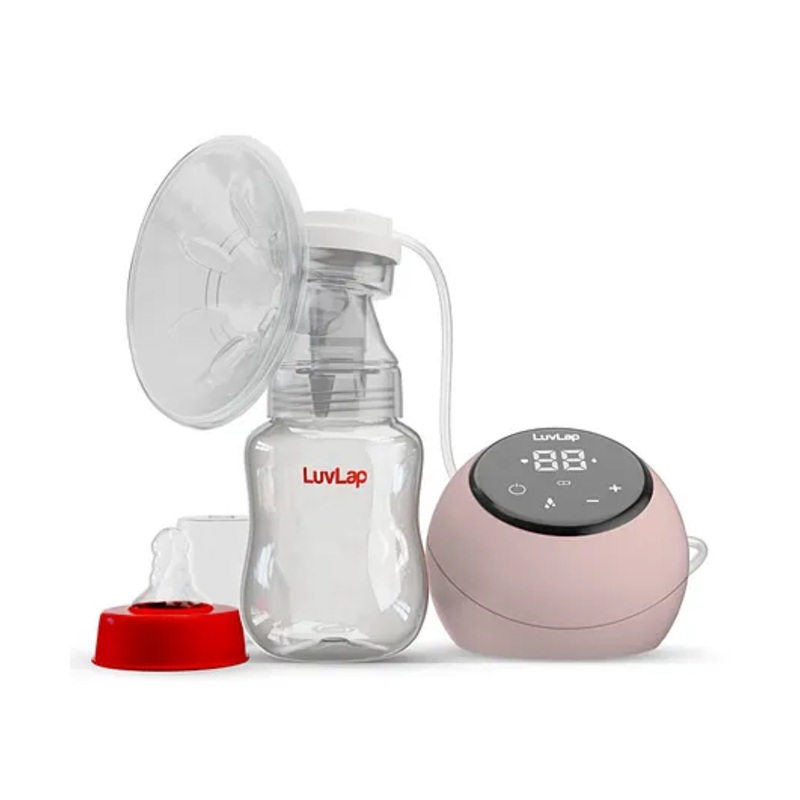 LuvLap Adore Electric Breast Pump with 2-Phase Stimulation & Expression, Digital Touch Screen, Runs on Direct Power, BPA-Free, 2 Free Breast Pads, One Year Warranty  White