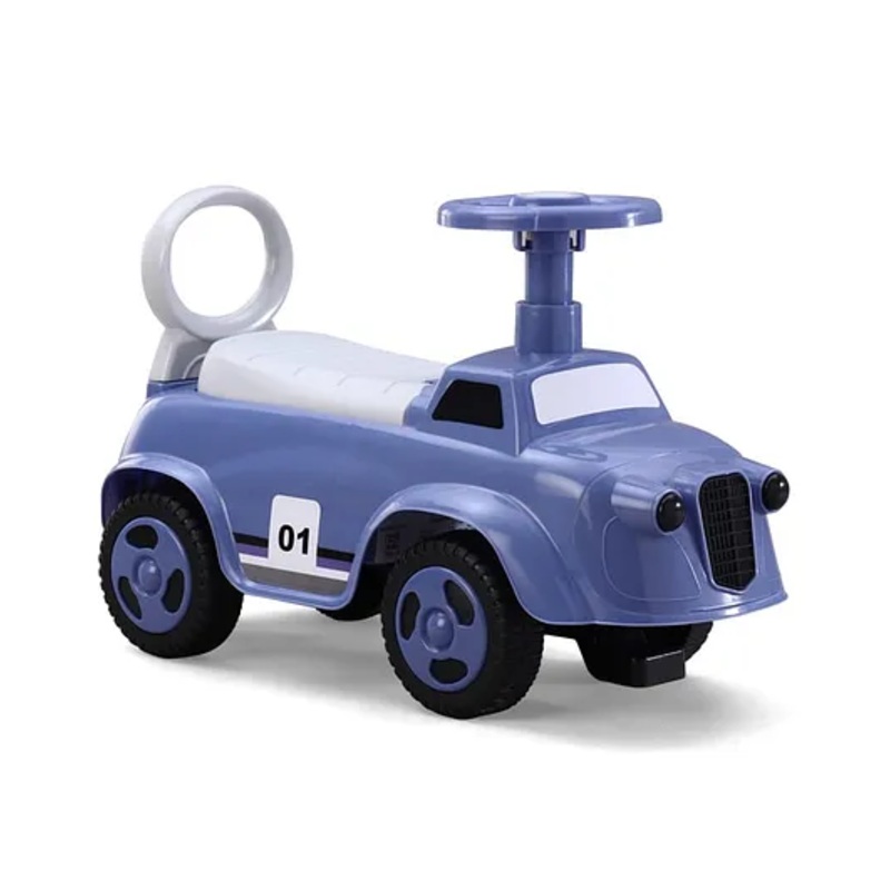 Manual Push Ride-On with LED Lights & Music – Blue| Under Seat Storage| Toy for 1 to 3 Years Boys & Girls| Durable Non-Toxic Material| Comfortable Seat| Activity Gift| Foot-to-Floor Operation