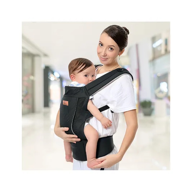 R for Rabbit Comfy Hug Ergo Baby Carrier for New Born | Front and Back Carry Position Adjustable Belt Ergonomic Kangaroo Bags for 4 months to 2 years Kids Upto 15 Kg (Black)