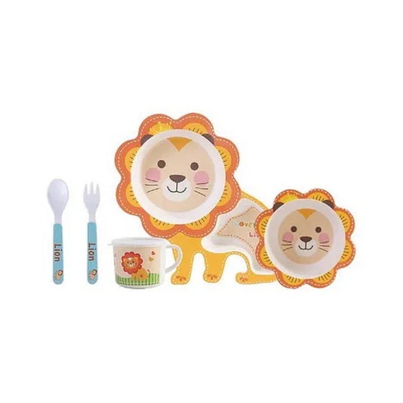 Sanjary Bamboo Tableware Lion Shape – Orange