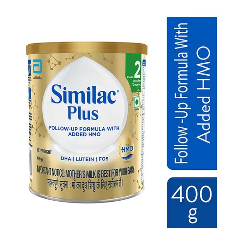 Similac Plus Stage 2 Follow-Up Formula 400g Tin  Nutrient Blend for Immunity & Brain Development, 6-12 Months