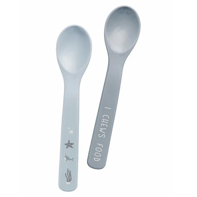 Stephen Joseph Silicone Baby Spoon Pack of 2 – Grey Blue