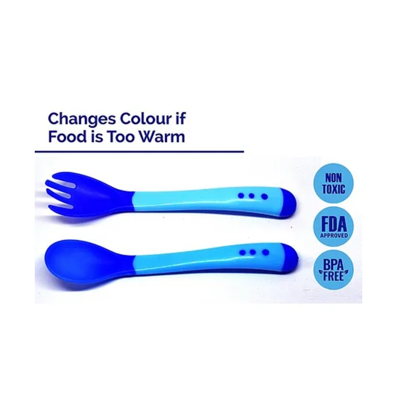 The Little Lookers Temperature Sensing Spoon & Fork Set – Blue