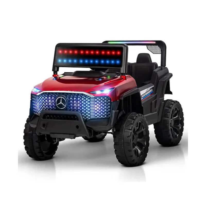 Baybee Rovera 44 Battery Operated Jeep for Kids, Ride on Toy Kids Car with RGB Windshield Light & Music | Baby Big Battery Car Toys for Kids | Electric Jeep Car for Kids (Red)