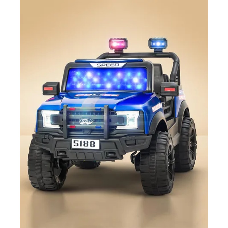 Baybee Sirenz 44 Battery Operated Jeep for Kids, Ride on Toy Kids Car with RGB Windshield Light & Music (Blue)