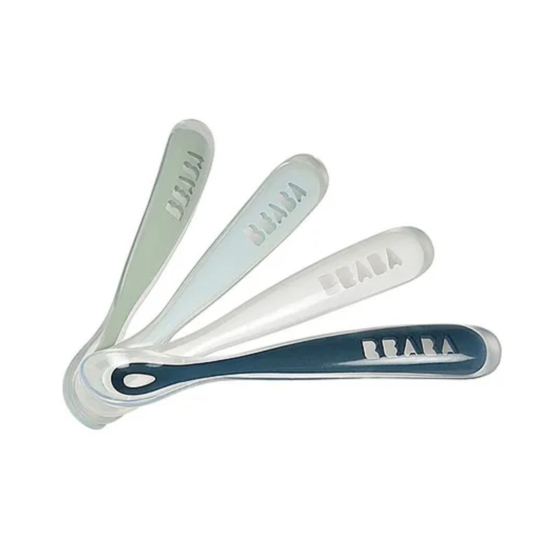 Beaba Ergonomic 1st Stage Silicone Spoons, 4m+ (Set of 4)