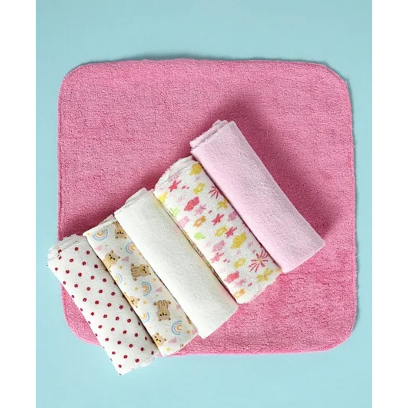 Ben Benny Terry Knit Face & Hand Towel With Floral Print Pack Of 6 L 29 x B 27 cm – Multicolour