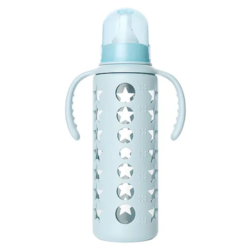 Cozy Vibes Newborn Baby Silicone Anti-Fall Bottle Small Newborn Baby Feeding Bottle-Pack of 1-Color May Vary 240 ml