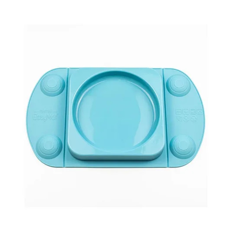 EasyTots MiniMax Mat Silicone Weaning Suction Plate – Blue