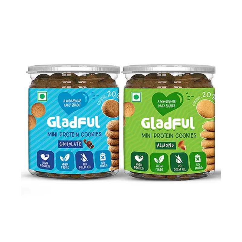 Gladful Protein Almond Chocolate Orange Mini Cookies Pack Of 2 – 150 gm Each