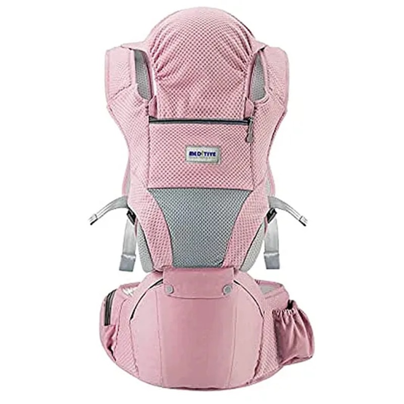 Meditive Baby Carrier with Detachable Hip Seat 3 in 1 Ergonomically Designed – Pink