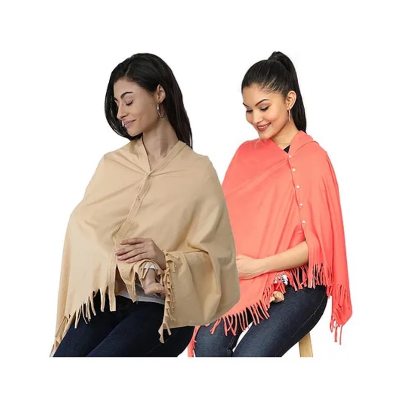 Nene Multi Purpose Nursing Shawl Pack of 2 – Beige Peach