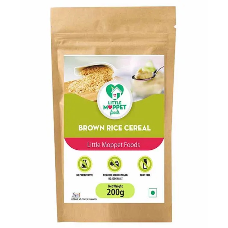 Organic Little Moppet Baby Brown Rice Cereal 200g – Homemade & Doctor-Formulated for 6-12M