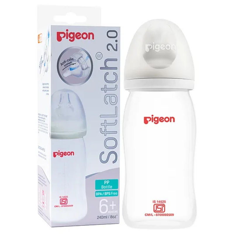 Pigeon WN2 PP Bottle Large Size White Cap (Natural Hood) – 240 ml