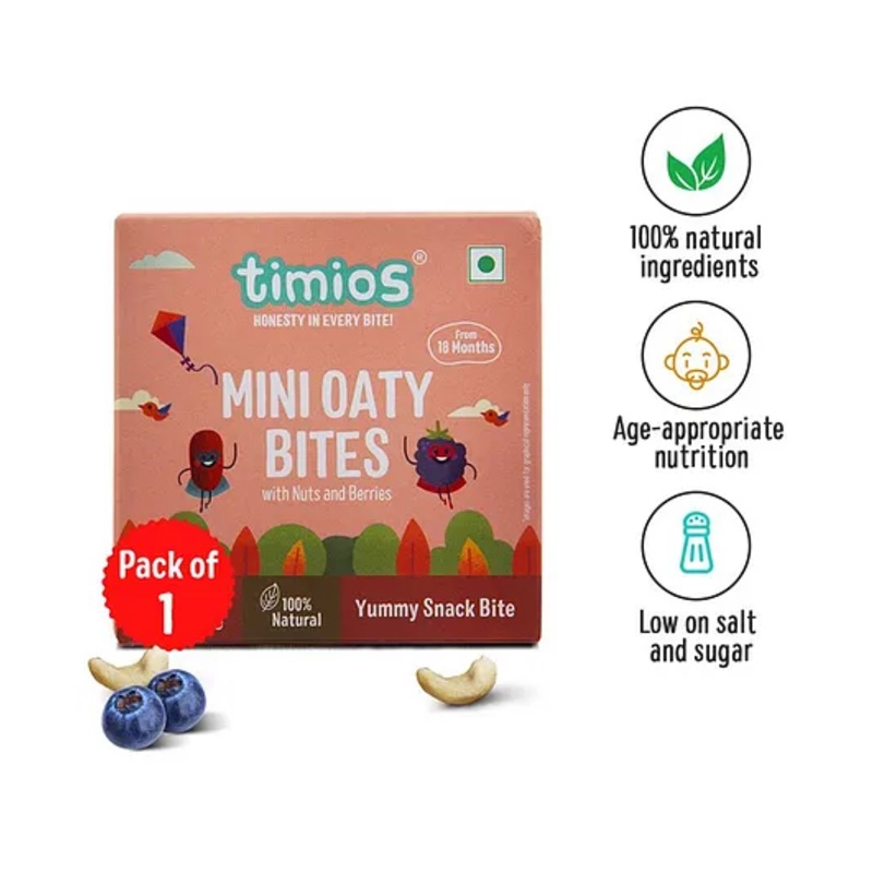 timios Nutritious Soft Chewy Bars Nuts and Berries Flavour – 120 g