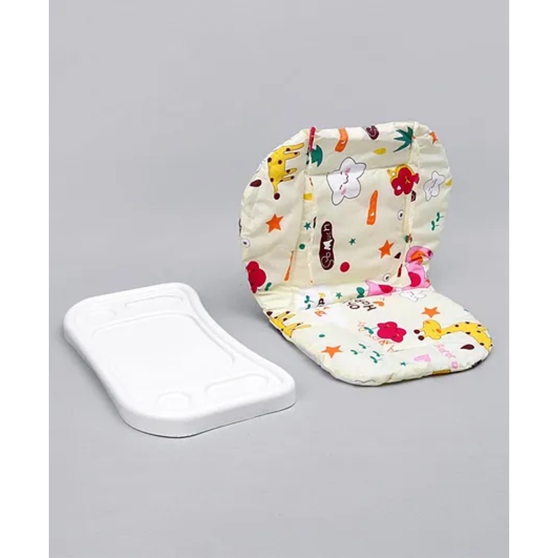 Babyhug Food Tray & Cushion Multiprint – White