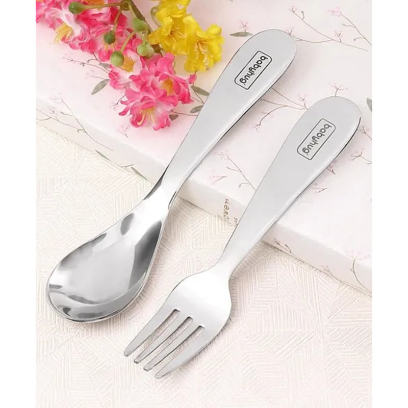 Babyhug Stainless Steel Spoon & Fork Set