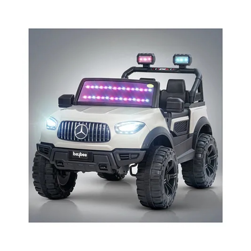 Baybee Renegade Operated Jeep for Kids, Ride on Toy Kids Car with Windshield Light & Music | Baby Rechargeable Battery Car | Electric Jeep Car for Kids (Desert)