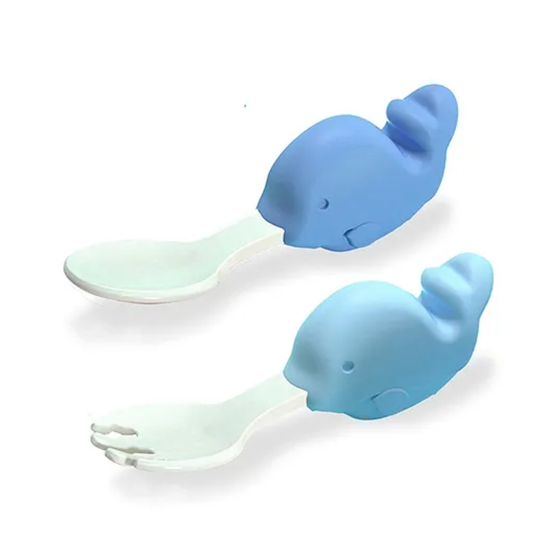 Bembika Baby Training Spoon Elephant Shape Spoon Baby Silicone Training Spoon For Baby – Blue