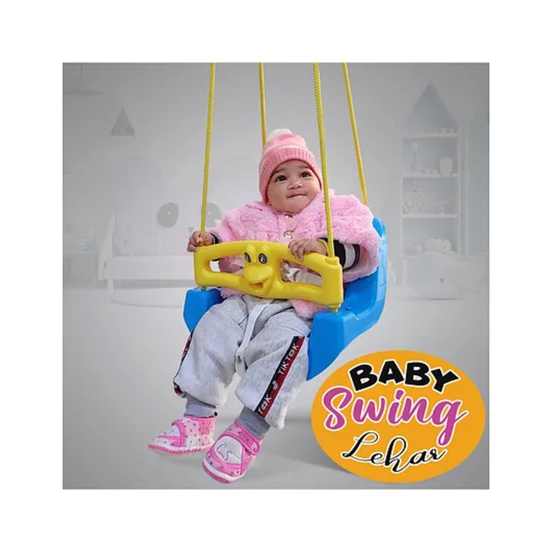 Dash Lehar Baby Swing With Heavy Rope & 3 Point Safety Harness-Blue