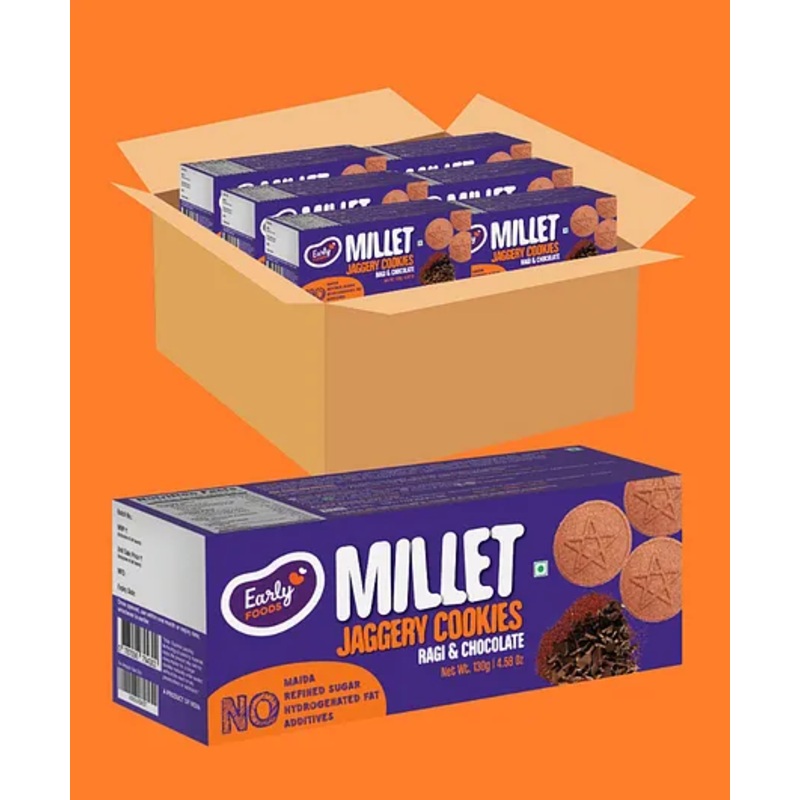 Early Foods Ragi Choco Jaggery Cookies Pack Of 6 – 150 gm Each