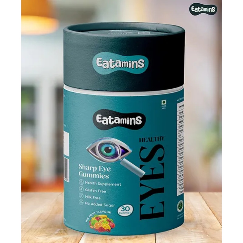 Eatamins Sharpe Eye Gummies for Kids & Adults with Lutein, Zeaxanthin & DHA | Supports Sharp Vision & Good for Eye Health | Zero Added Sugar  30Gummies