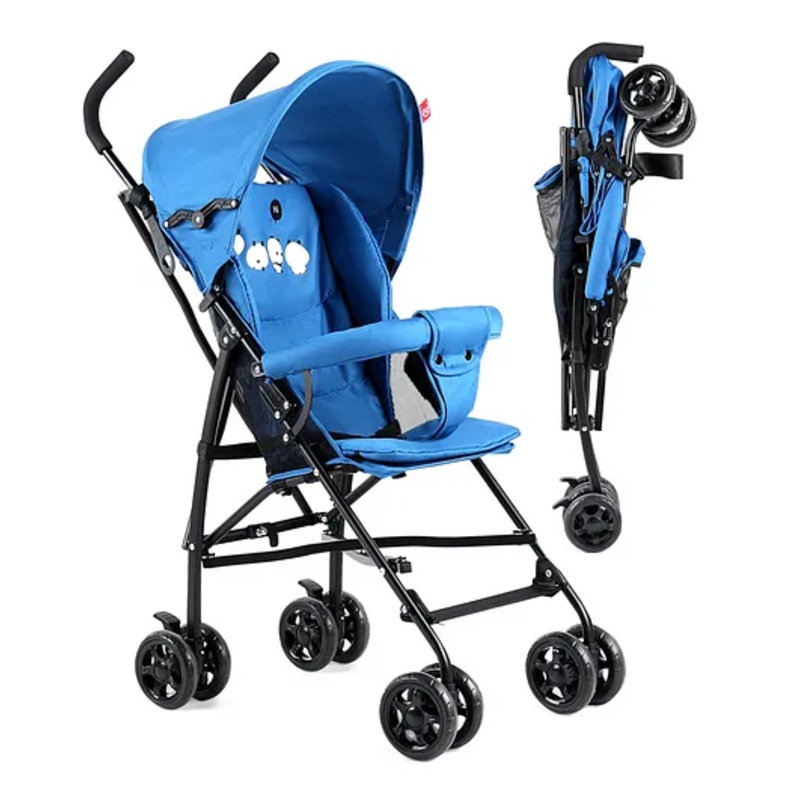 Lightweight & Compact Tour Infant Travel Stroller with Compact Fold – Blue| Compact Umbrella Fold| Rear Wheels with Brake| Front Swivel Wheels with Lock