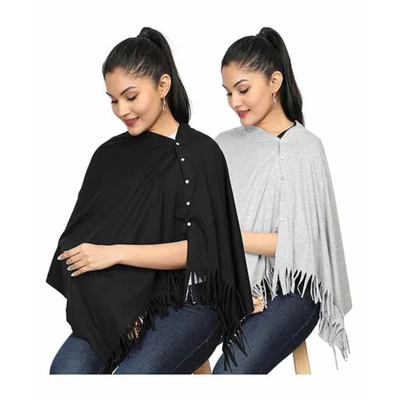 Nene Multi Purpose Nursing Shawl Pack of 2 – Black Grey