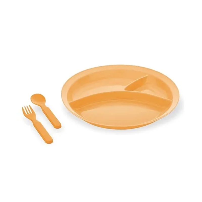 Robbox Vitamin Round Section Dinner Plates Top Rack Dishwasher Safe – Orange