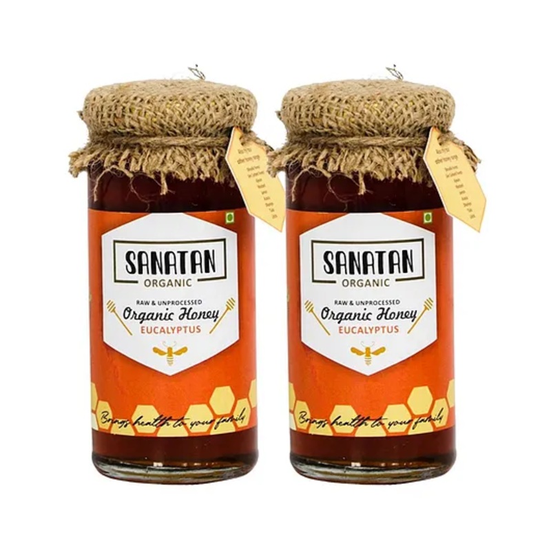 Sanatan Organic Eucalyptus Honey-(Pack of 2)- 550 g