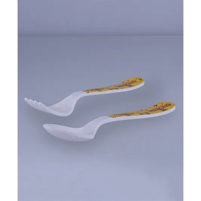 Servewell Minions Theme Kids Fork and Spoon – Multicolour (Color and design may vary)