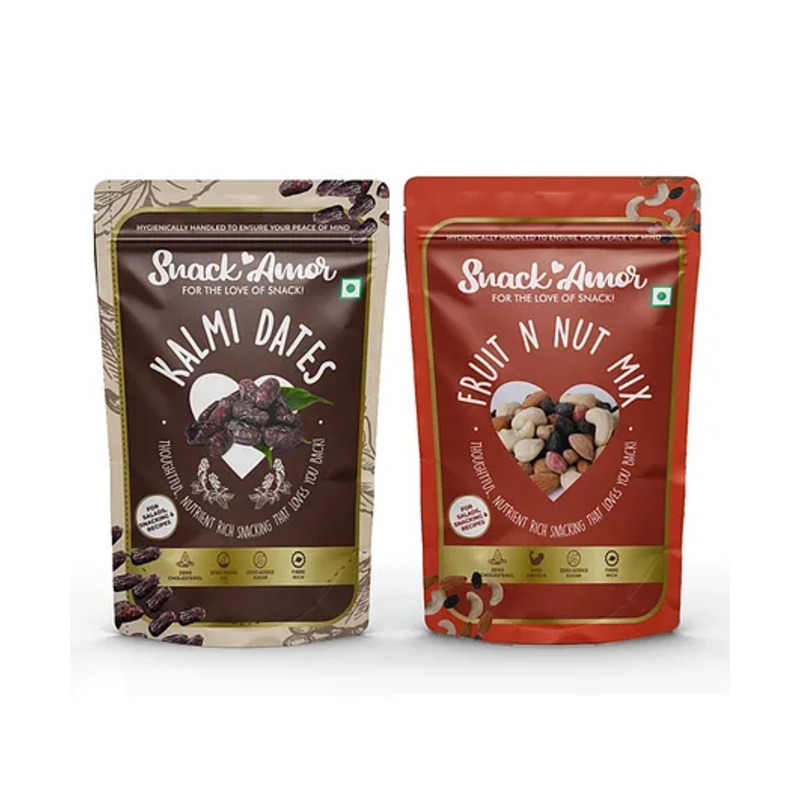 Snack Amor Combo Pack of Premium International Kalmi Dates 250 g and Fruit n Nut Mix 200 g